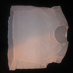 Women's  High-Low Short Sleeve Sheer Back Blouse